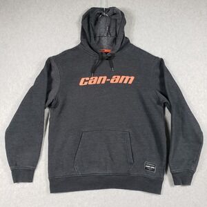 Can-Am BRP Performance Pullover Hoodie Charcoal Gray Orange Logo Men's S/P‎
